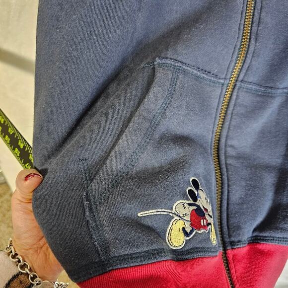 Vintage Disney 55 Sm Mickey Mouse Fully embroidered Full Zip Sweatshirt Hoodie - Picture 13 of 16